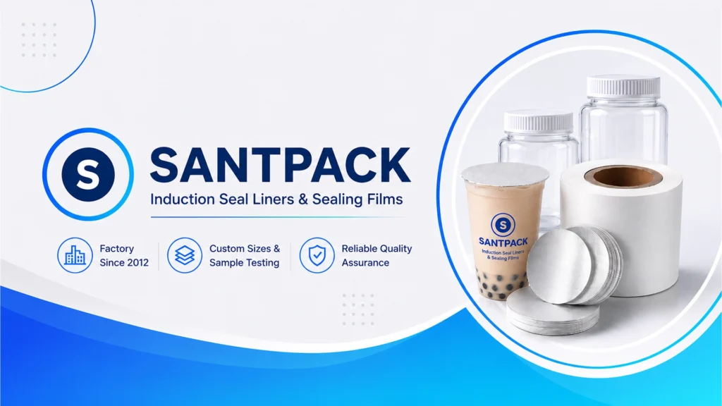 SANTPACK induction seal liners and sealing films for PET, PE and PP containers